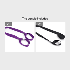 Yoga Mat Strap For Carrying, Adjustable Yoga Mat Carrier, Multiple Colour Yoga Mat Sling, Stretching Band, Durable Exercise Strap For Yoga, Pilat (Color: Purple+Black*2)