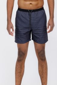 Blue stripes Swim Shorts (Color: Black, size: 2XL)
