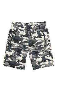 COTTON BLEND LOUNGE SWEAT SHORTS (Color: CAMO GREY, size: 3XL)