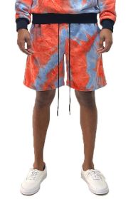 Weiv Mens Tye Dye Sweat Shorts (Color: BLUE PINK, size: L)